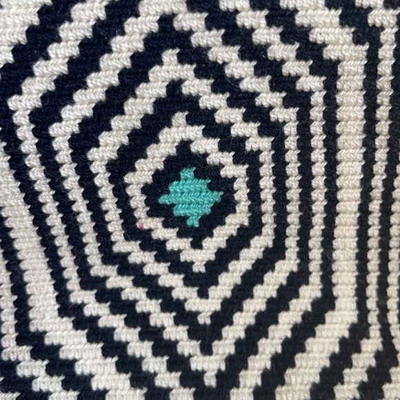 Sophie Anderson Camille Navy Green Natural Clutch - Picture 13 of 15